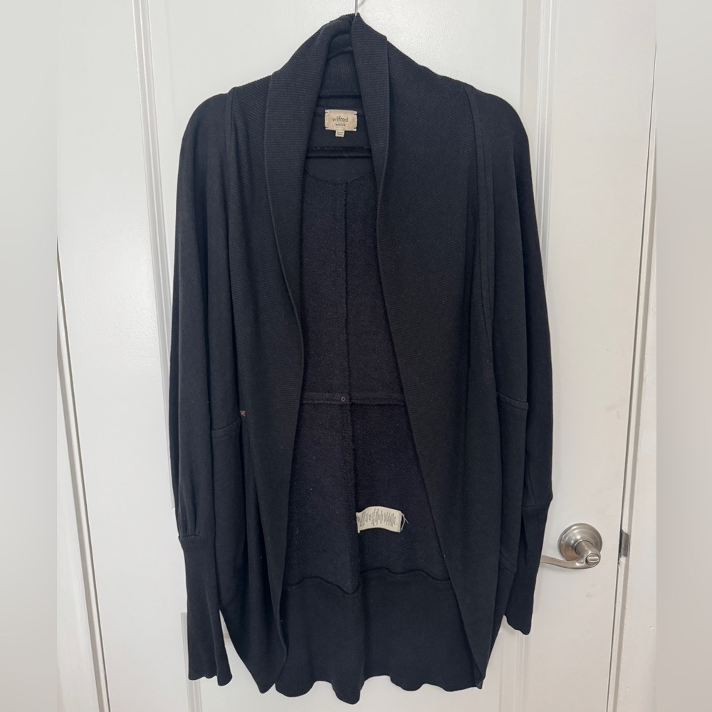 Wilfred Elegant Black Drape Cardigan